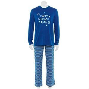 Jammies for the Families Men's Hanukkah "Happy Challah Days" Pajamas Size Medium